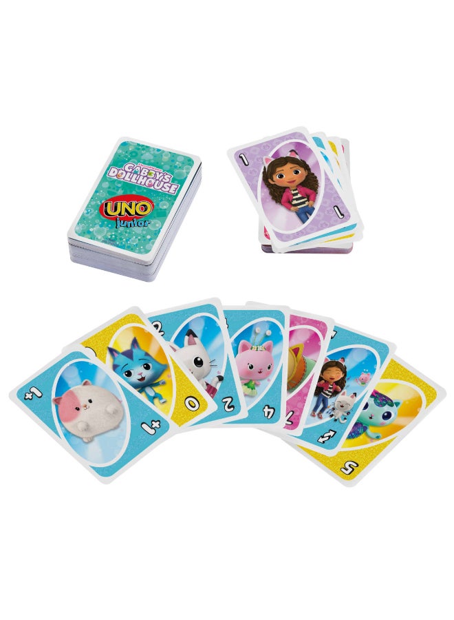 ماتيل جيمز UNO Junior Gabby’s Dollhouse Card Game for Kid Parties, Family Nights, Vacations & Travel - Image 3